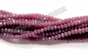 Dark Violet Chalcedony Quartz  -  Faceted Rondel   16"