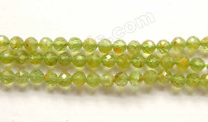 Peridot HK Natural w/ Brown  -  Faceted Round  15"