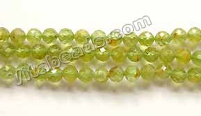 Peridot HK Natural w/ Brown  -  Faceted Round  15"