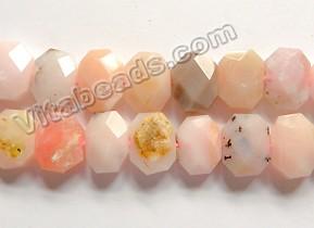 Pink Opal Natural HK AA  -  Center Drilled Faceted Rectangles 16"