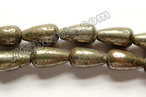 Pyrite  -  Smooth Round Drops  16"