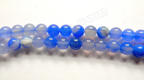 Sapphire Blue Agate  -  Smooth Round  15"