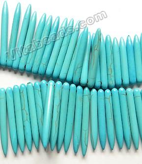 Blue Turquoise  -  Graduated Smooth Long Tooth 18"