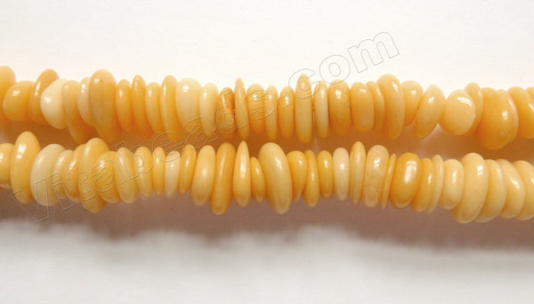 Yellow Jade AA  -  Center Drilled Saucer Beads  16"