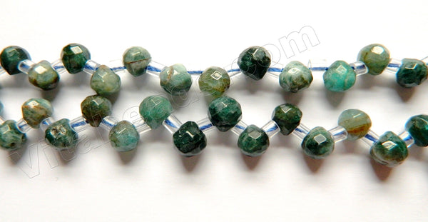 Dark Apatite Natural  -  Faceted Round Teardrops 16"