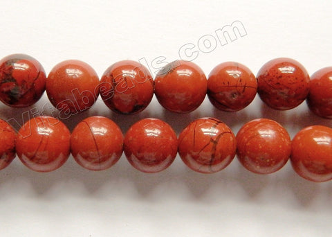 Red Jasper AA  -  Smooth Round Beads  15.5"