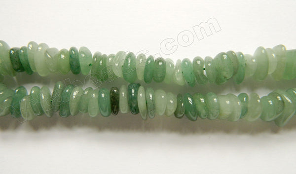 Mixed Green Aventurine  -  Center Drilled Saucer Beads  16"