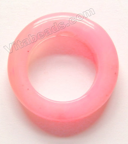 Smooth Thin Donut Pendant  Light Pink Agate