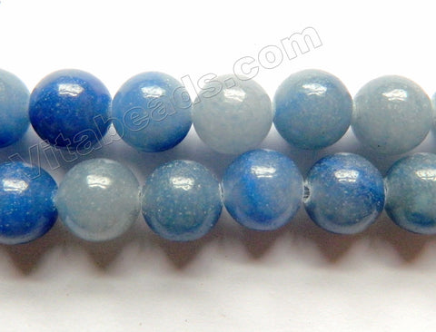 Blue Aventurine  -  Smooth Round Beads  15"