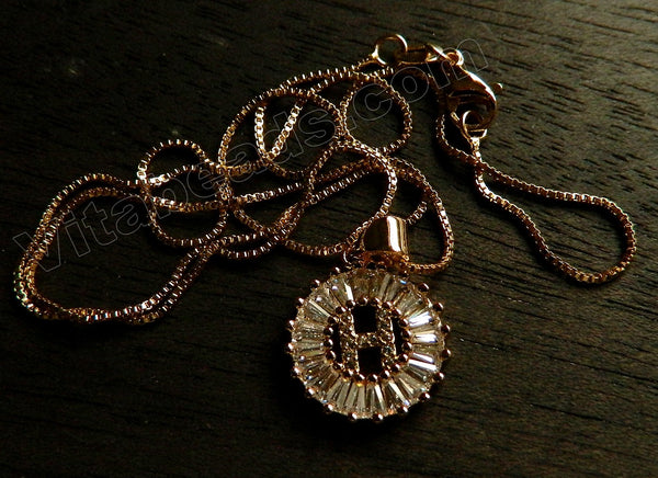 Gold Plated Chain Necklace - w/ "H" Pendant