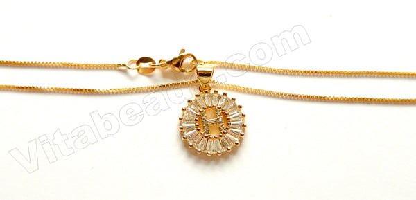 Gold Plated Chain Necklace - w/ "H" Pendant