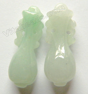 Natural Jade -  Carved Small Vase Pendant