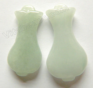 Natural Jade -  Flat Vase Pendant