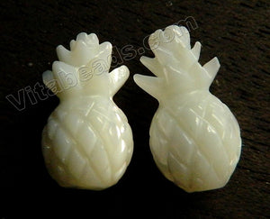 Mother of Pearl Shell  -  Small Pineapple Pendant     Drilled from top to bottom