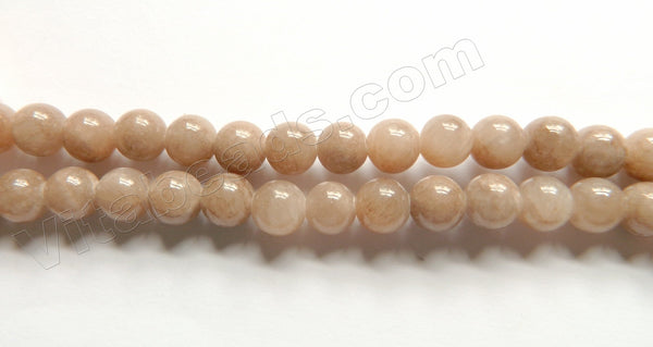 Light Brown Mashan Jade -  Smooth Round Beads  16"