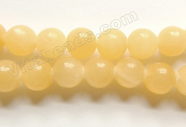 Honey Jade  -  Smooth Round Beads 15"
