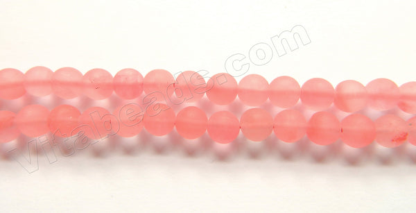 Frosted Cherry Quartz  -  Smooth Round  16"