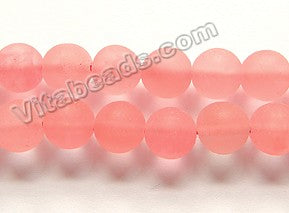 Frosted Cherry Quartz  -  Smooth Round  16"