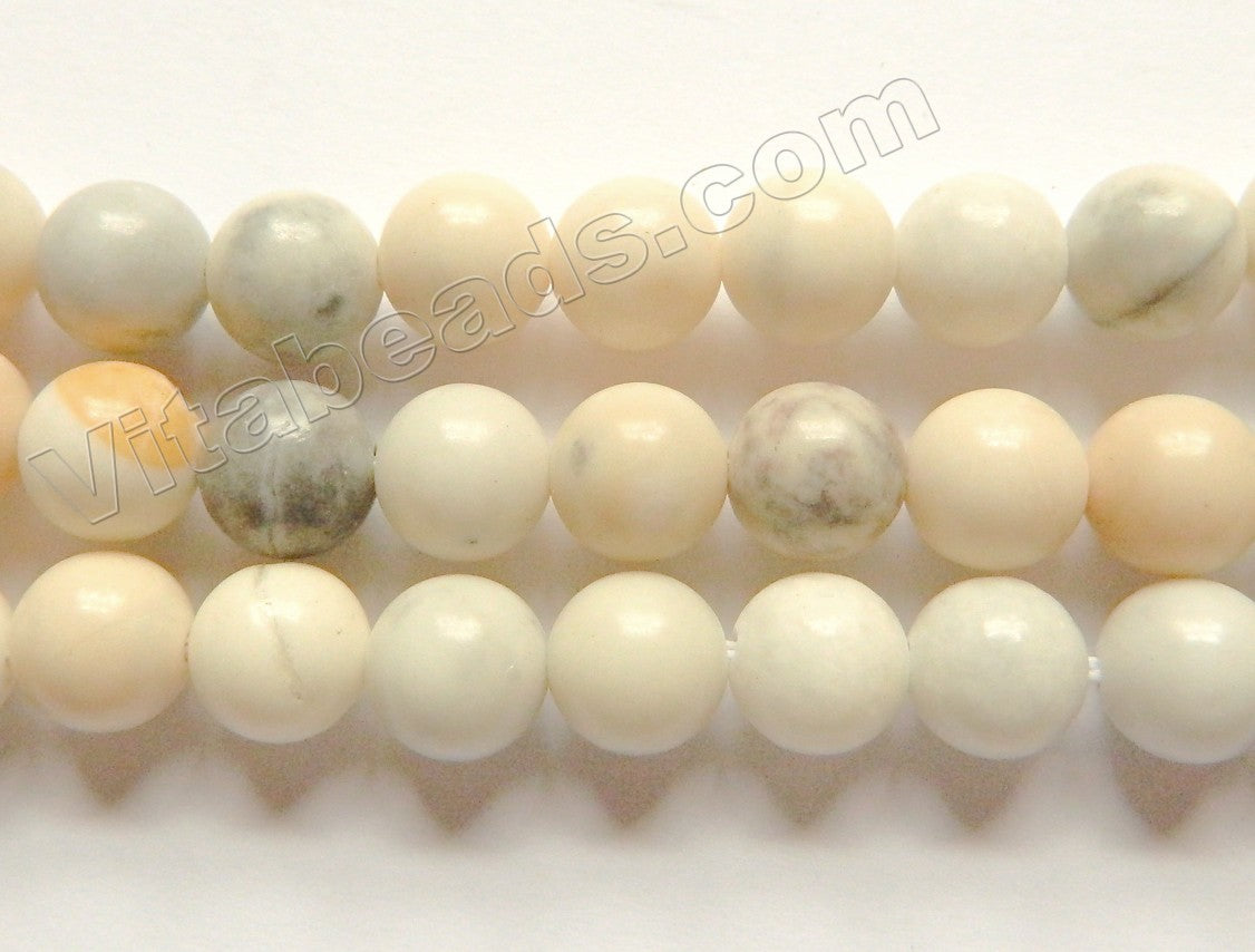 Natural Warm Opal  -  Smooth Round Beads  16"