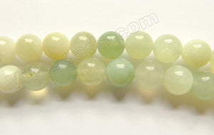 Mixed Color New Jade  -  Smooth Round Beads  16"
