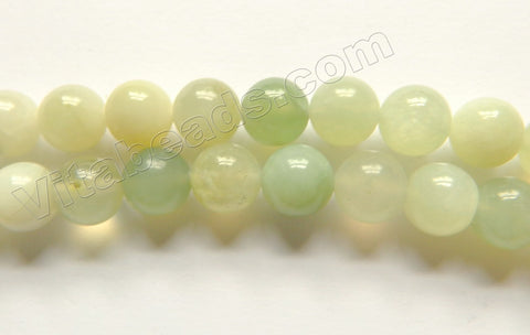 Mixed Color New Jade  -  Smooth Round Beads  16"