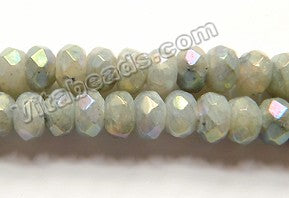 AB Plated Light Labradorite A  -  Faceted Rondels  16"