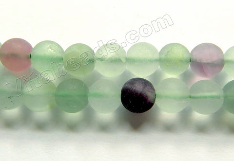 Frosted Fluorite w/ Green  -  Smooth Round  16"