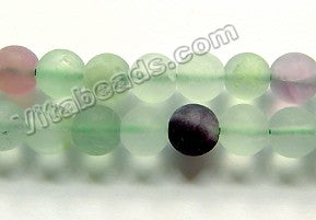 Frosted Fluorite w/ Green  -  Smooth Round  16"