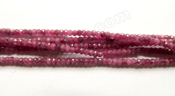 Dark Ruby Natural A  -  Small Faceted Rondell  15.5"