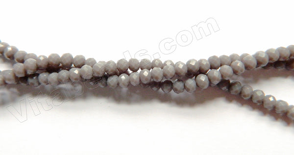 Grey Chalcedony Quartz  -  Faceted Rondel  16"