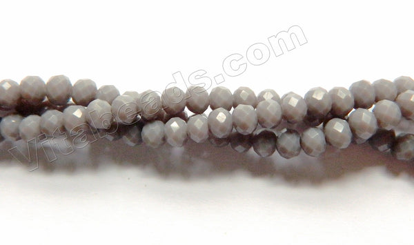 Grey Chalcedony Quartz  -  Faceted Rondel  16"