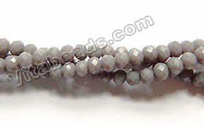 Grey Chalcedony Quartz  -  Faceted Rondel  16"