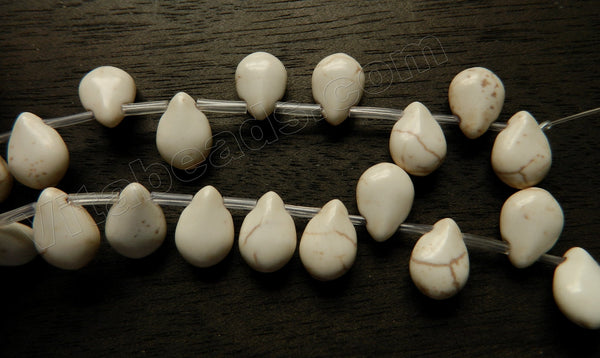 Ivory Turquoise  -  Smooth Briolette Beads 8"