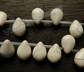 Ivory Turquoise  -  Smooth Briolette Beads 8"