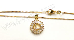 Gold Plated Chain Necklace - w/ "L" Pendant