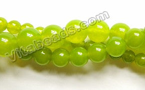 Neon Olive Green Jade  -  Smooth Round  15"