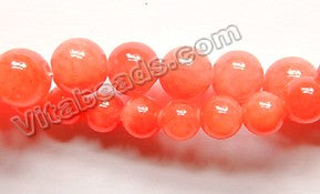 Salmon Orange Mashan Jade  -  Smooth Round  15"