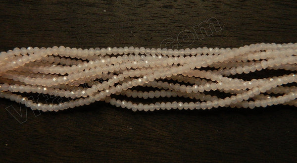 Light Peach Chalcedony Quartz  -  Small Faceted Rondel  16"