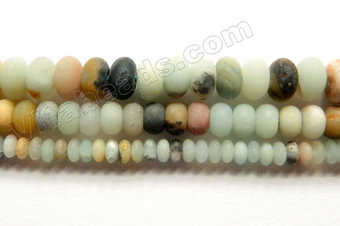 Frosted Black Golden Amazonite  -  Smooth Rondels   15"