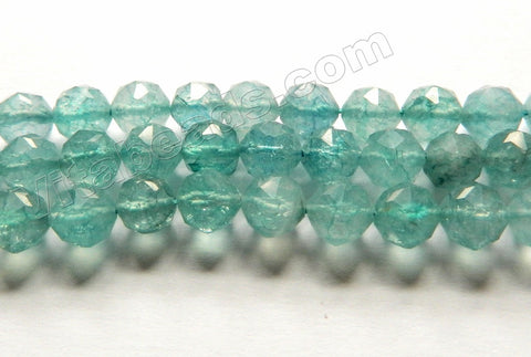 Blue Aquamarine Natural A  -  Diamond Cut Round  15"