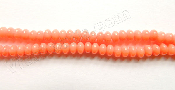 Peach Bamboo Coral  -  Smooth Rondels 16"