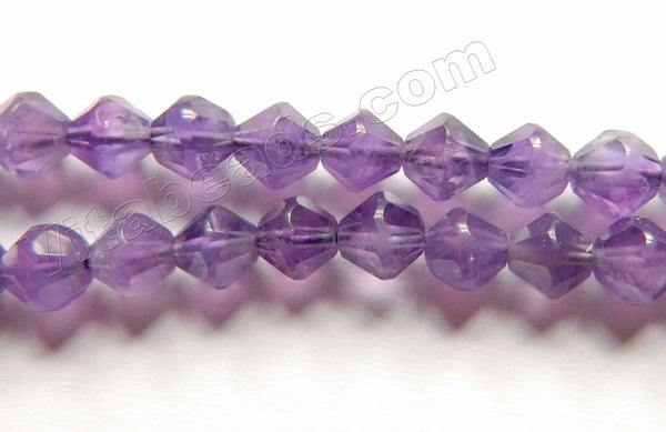 Amethyst Natural AAA  -  Bi-cone Cut Round  15"