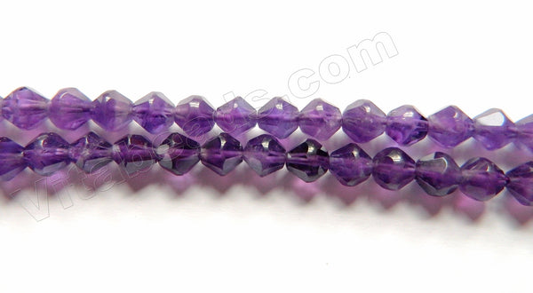 Dark Amethyst Natural AAA  -  Bi-cone Cut Round  15"