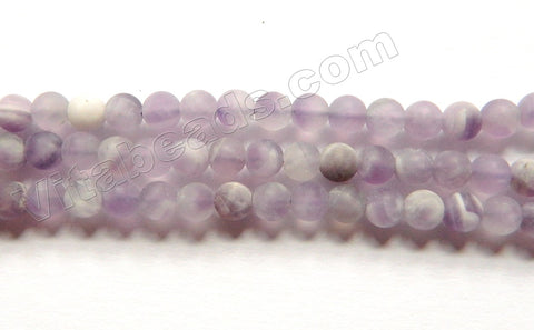 Frosted Sage Amethyst  -  Smooth Round Beads  15"