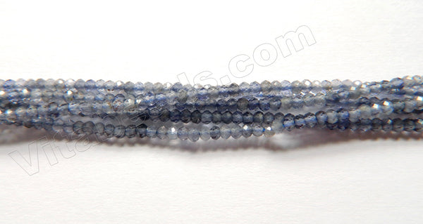 Iolite Natural AAA  -  Small Faceted Rondel  15"