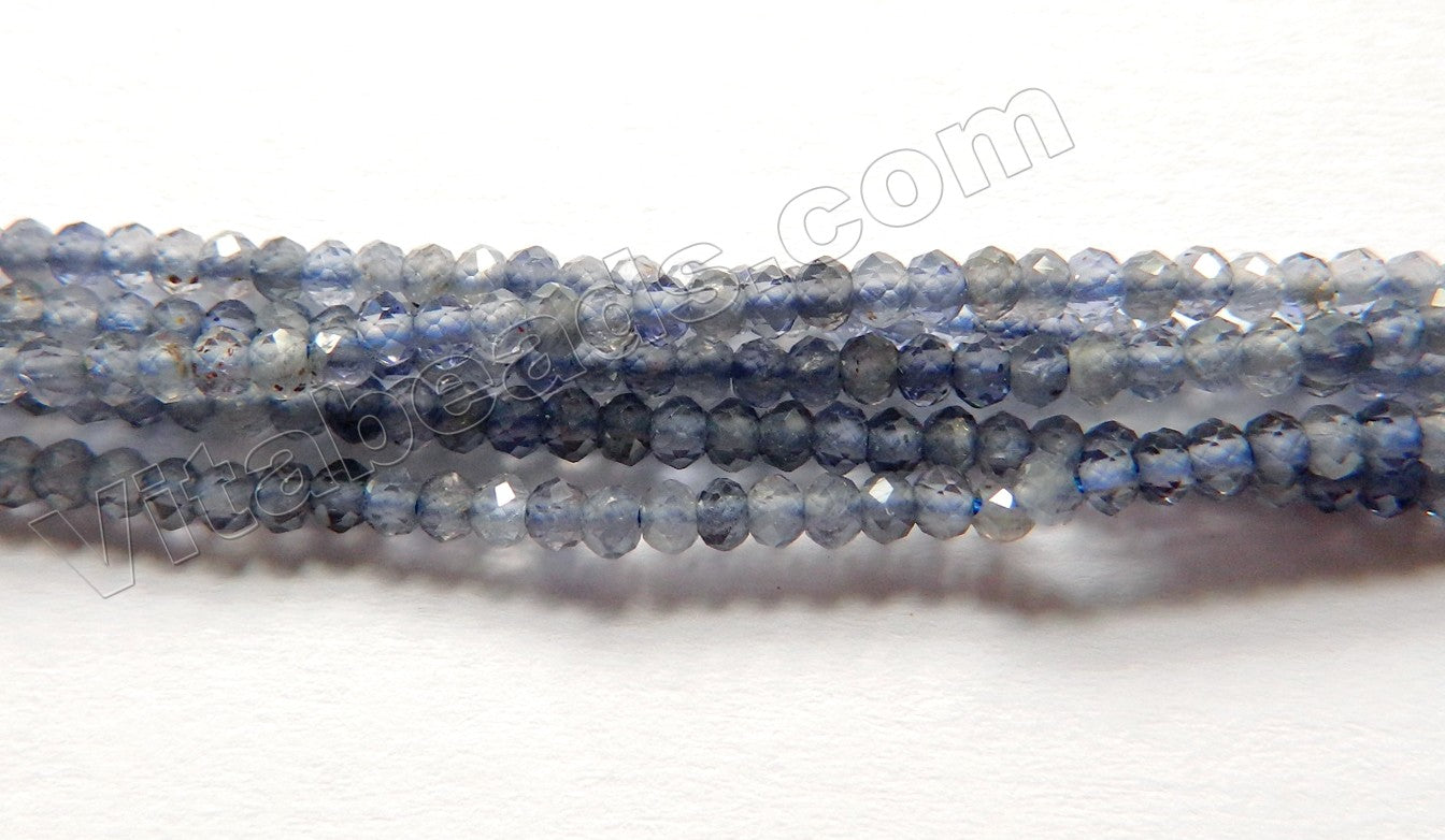 Iolite Natural AAA  -  Small Faceted Rondel  15"