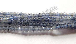 Iolite Natural AAA  -  Small Faceted Rondel  15"