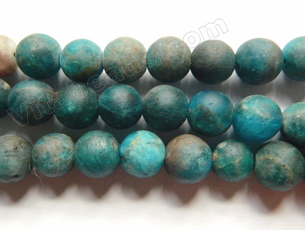 Matte Dark Blue Apatite Natural A  -  Smooth Round  15"