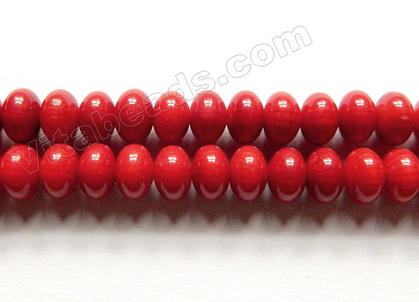 Dark Red Bamboo Coral -  Smooth Rondel  16"