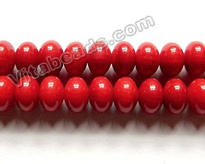 Dark Red Bamboo Coral -  Smooth Rondel  16"